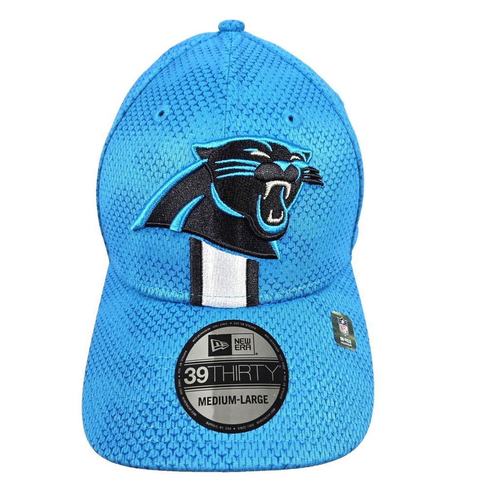 Carolina Panthers New Era Men's On Field Cap 39Thirty Blue Stretch Fit, M/L New